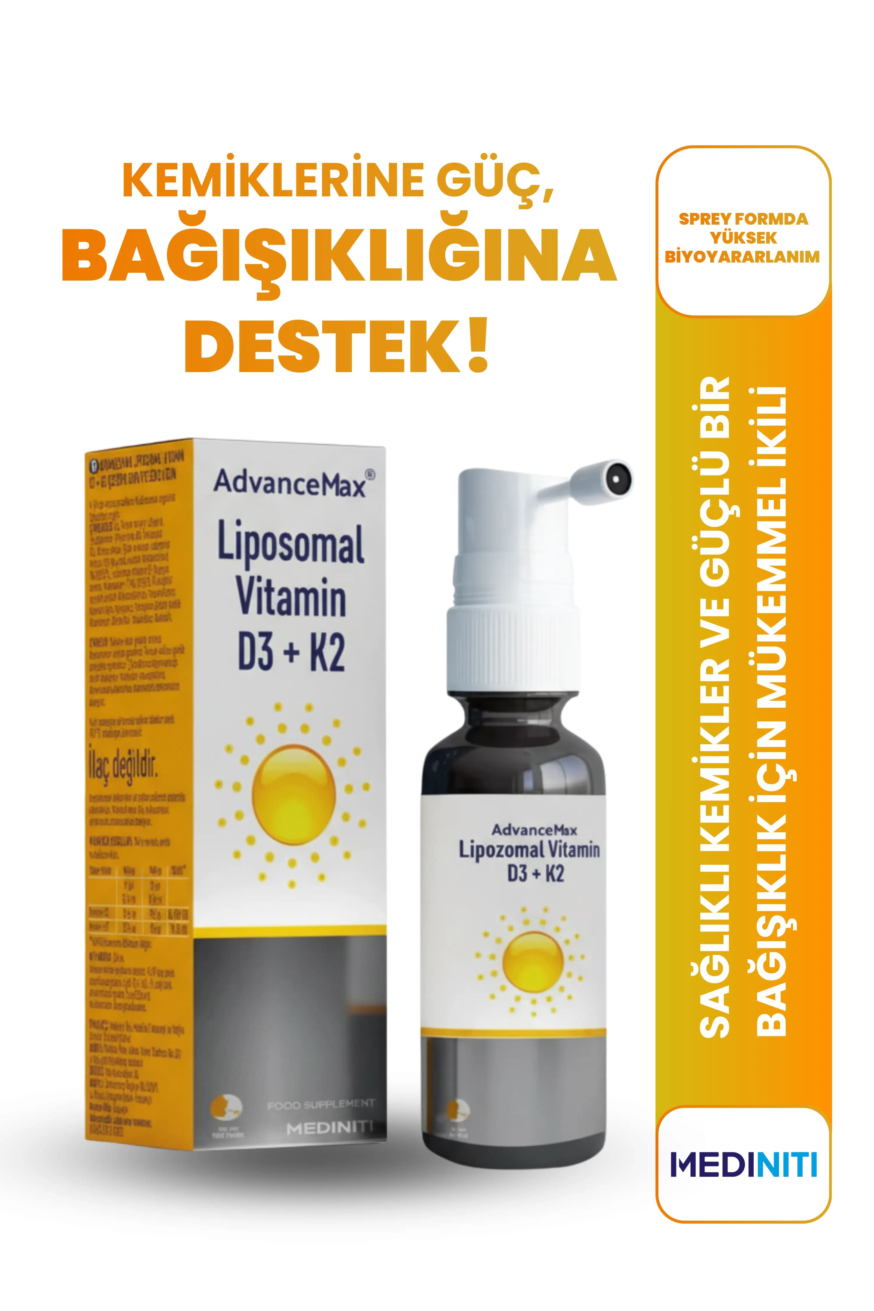 AdvanceMax Lipozomal D3+K2 Sprey