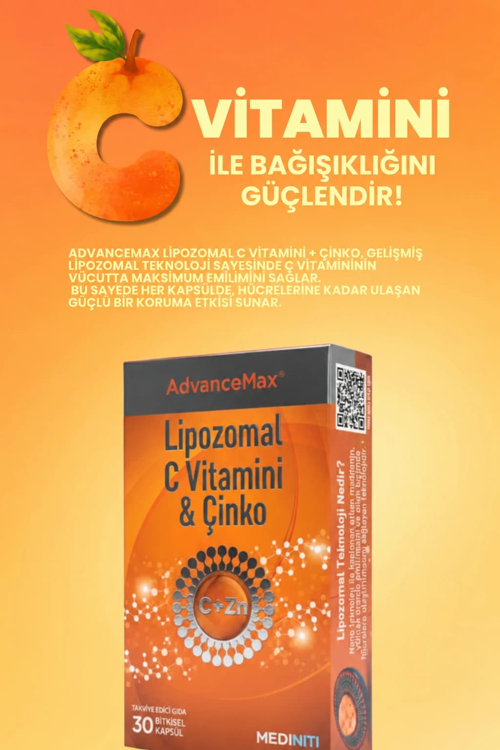 AdvanceMax Lipozomal C+Çinko Kapsül
