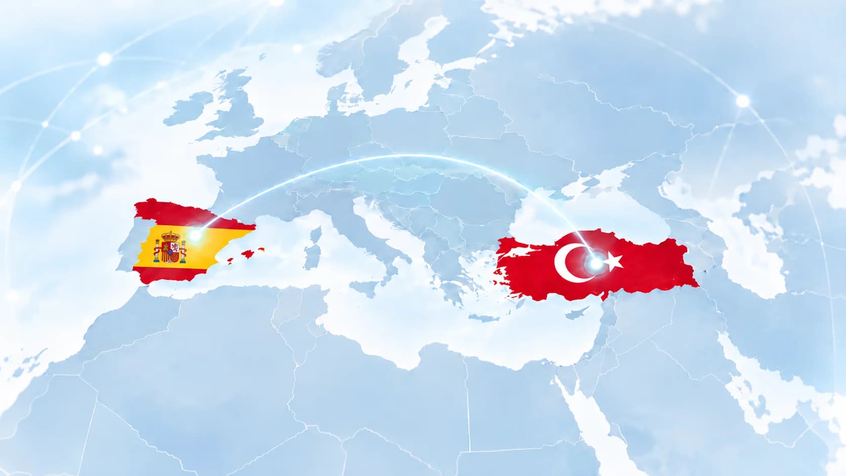 İspanya ve Türkiye'deki üretim noktalarını gösteren harita