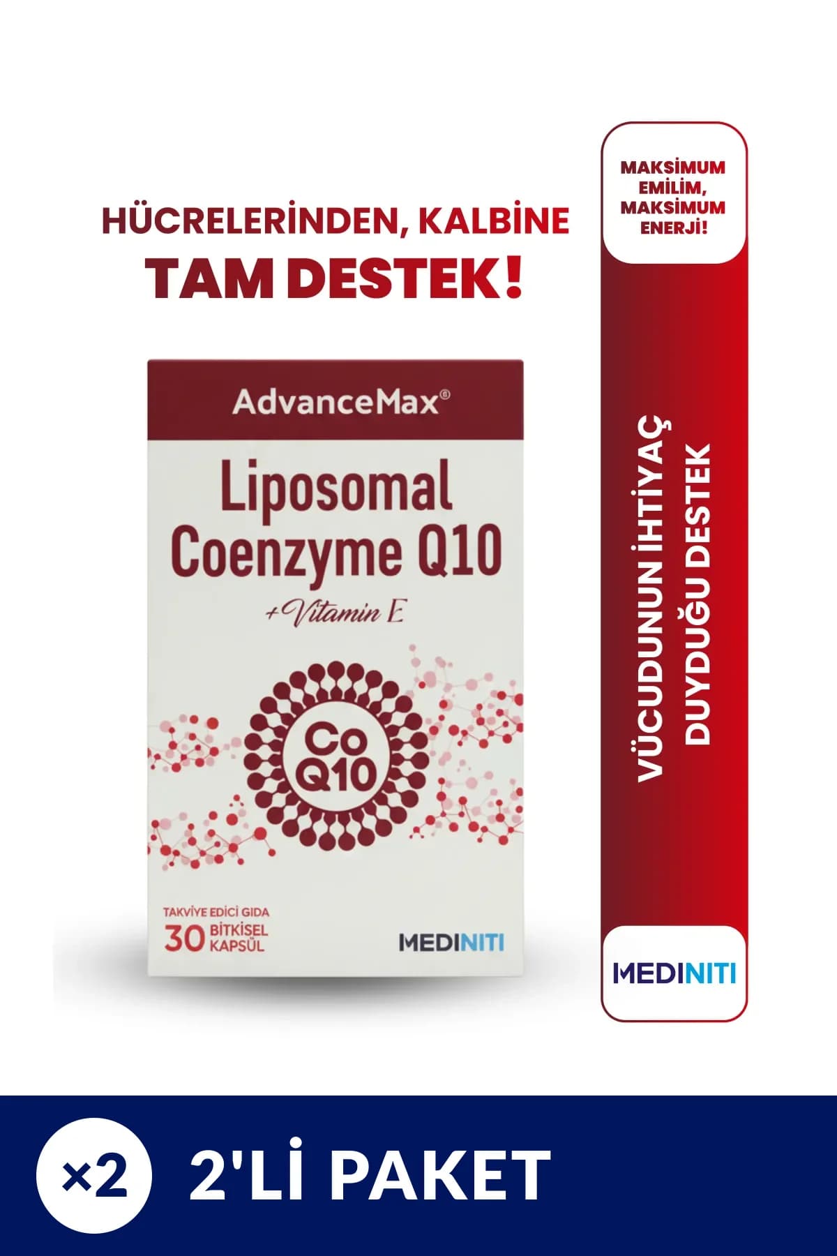 AdvanceMax Lipozomal Koenzim Q10 2'li Paket