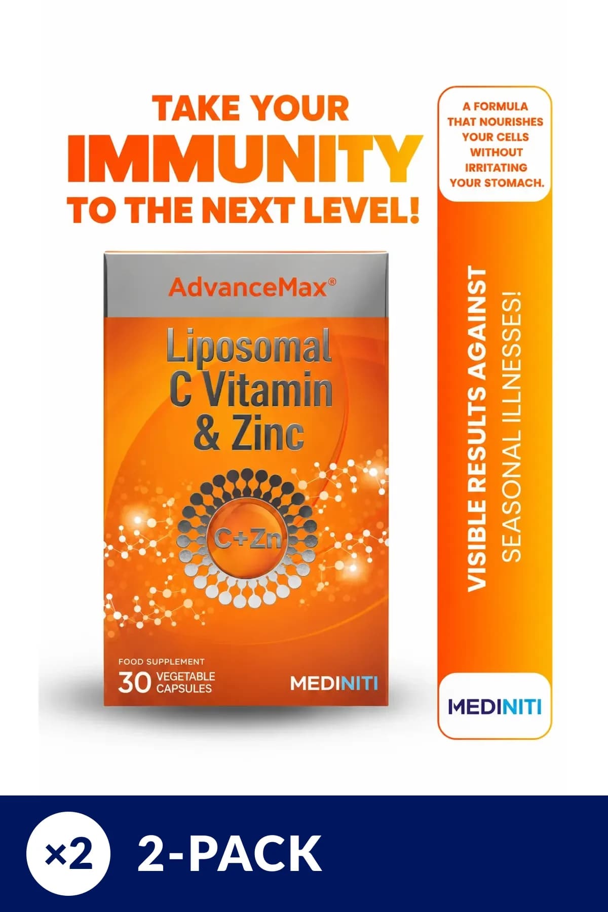 AdvanceMax Liposomal C+Zinc Capsule 2-Pack